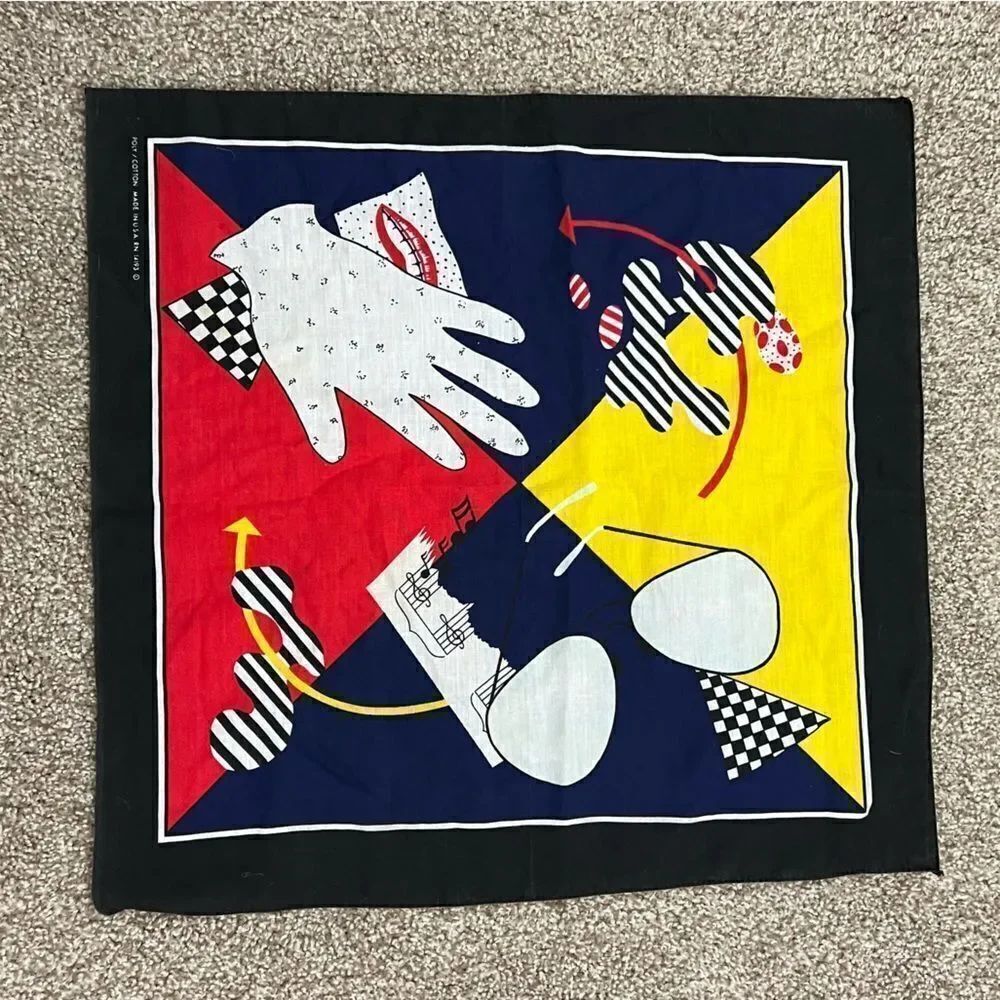 Vintage 80s abstract scarf